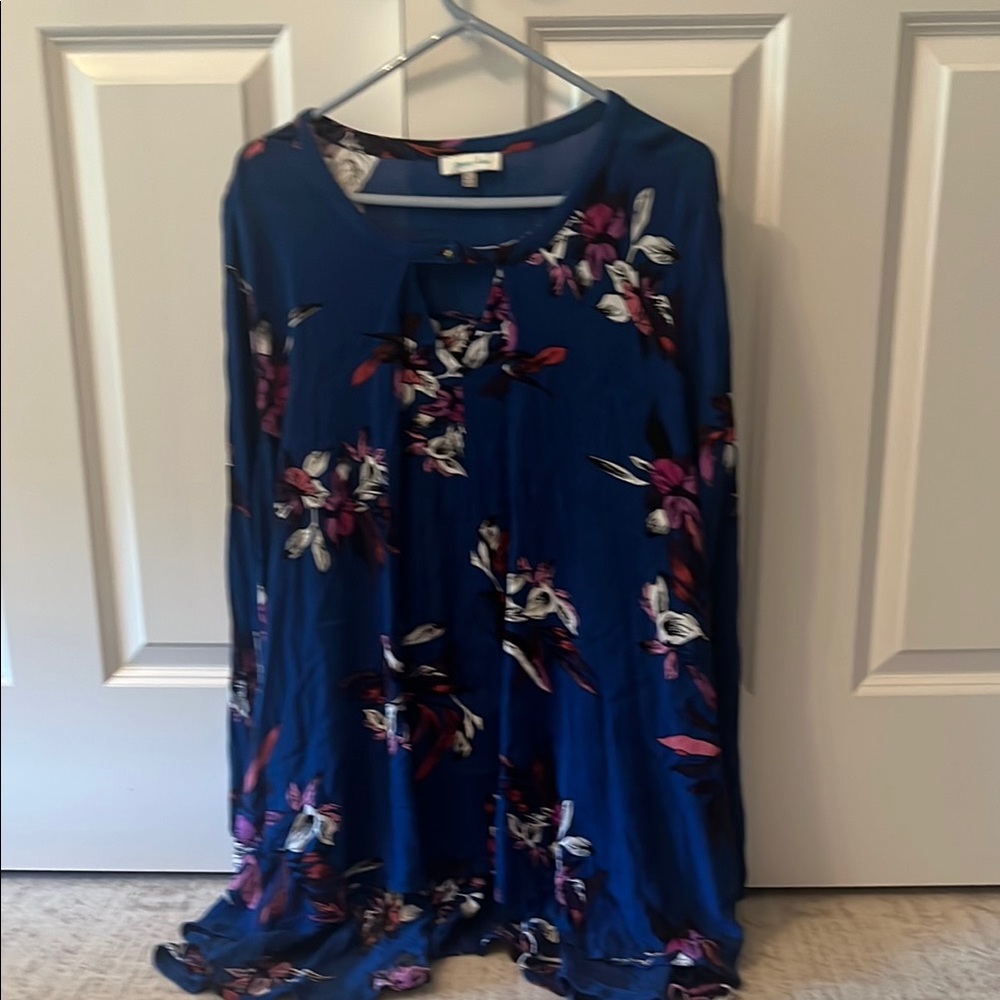 Grace & Lace Blue Floral Blouse
